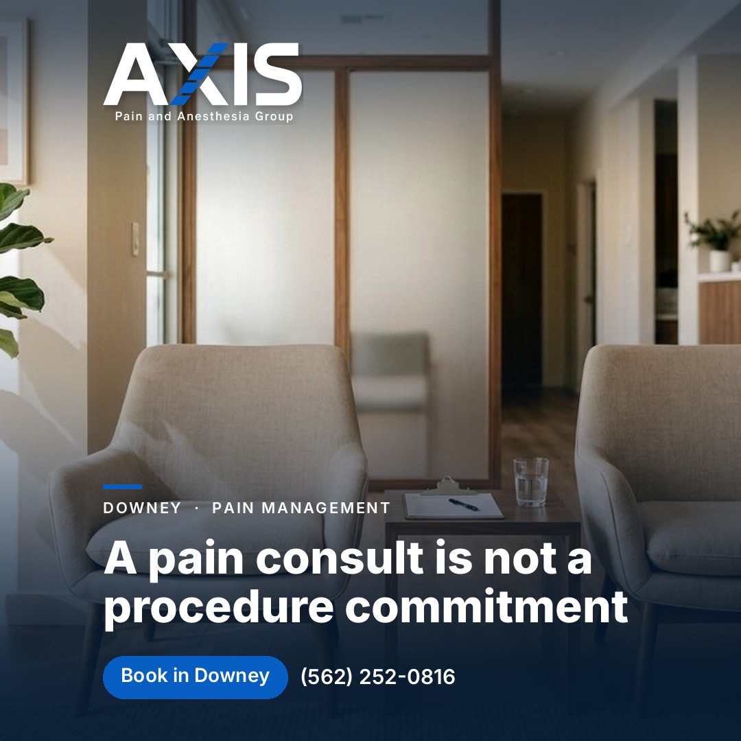 A pain consult is not a procedure commitment